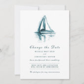 Wasserfarbensegler ändern Datumskarte Save The Date (Vorderseite)