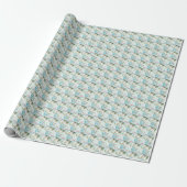 Wasserfarbensegler mit Palmbaummuster Geschenkpapier (Ungerollt)