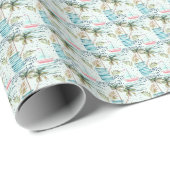 Wasserfarbensegler mit Palmbaummuster Geschenkpapier (Rolleneckpunkt)