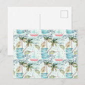 Wasserfarbensegler mit Palmbaummuster Postkarte (Vorne/Hinten)