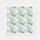 Wasserfarbensegler mit Palmbaummuster Serviette (Vorderseite)