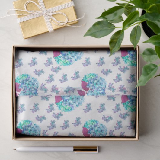Wasserfarbenserie Hydrangea 6 Seidenpapier (Geschenk)