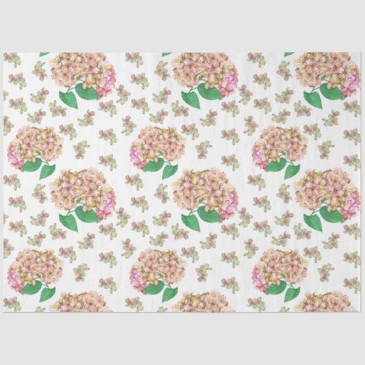 Wasserfarbenserie Hydrangea Design 1 Seidenpapier (Vorderseite)