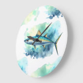 Wasserfarbenserie: Mackerel Große Wanduhr (Winkel)