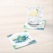 Wasserfarbenserie: Mackerel Rechteckiger Pappuntersetzer (Vor Ort)