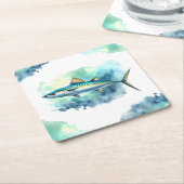 Wasserfarbenserie: Mackerel Rechteckiger Pappuntersetzer (angewinkelt)