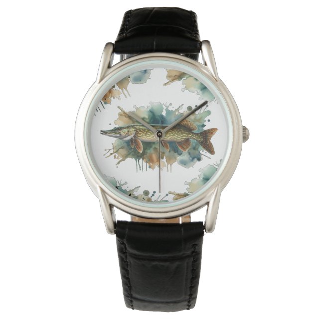 Wasserfarbenserie: Pike Armbanduhr (Vorderseite)