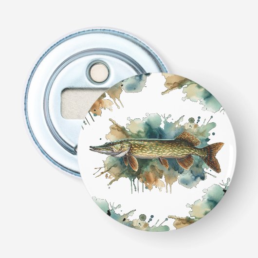 Wasserfarbenserie: Pike Flaschenöffner (Vorderseite)