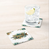 Wasserfarbenserie: Pike Rechteckiger Pappuntersetzer (Vor Ort)