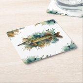 Wasserfarbenserie: Pike Rechteckiger Pappuntersetzer (angewinkelt)