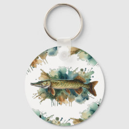 Wasserfarbenserie: Pike Schlüsselanhänger