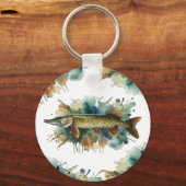 Wasserfarbenserie: Pike Schlüsselanhänger (Rückseite)