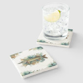 Wasserfarbenserie: Pike Steinuntersetzer (Seitenansicht)