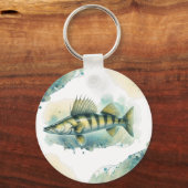 Wasserfarbenserie: Zander/Walleye Schlüsselanhänger (Rückseite)