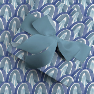 Wasserfarbenskala in blau geschenkpapier