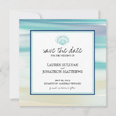 Wasserfarbenskallocke Muschel Save the Date (Vorderseite)