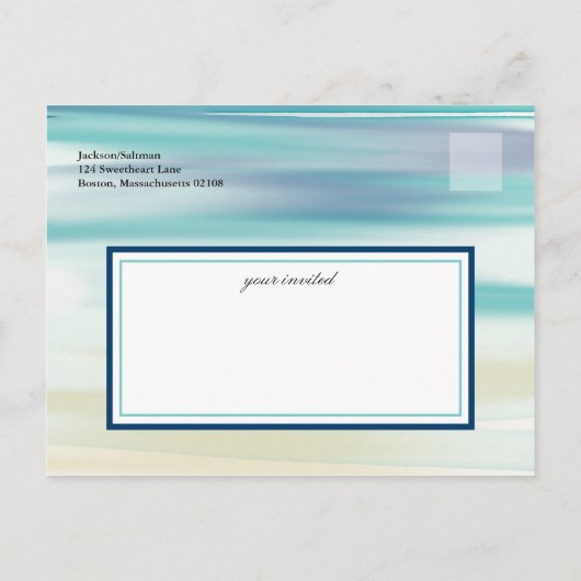 Wasserfarbenskallocke Muschel Save the Date Ankündigungspostkarte (Rückseite)