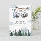 Wasserfarbenskifahren Einladung (Stehend Vorderseite)