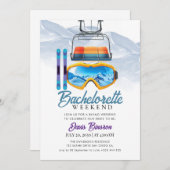 Wasserfarbenskifahren Einladung (Vorne/Hinten)