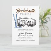 Wasserfarbenskifahren Einladung (Stehend Vorderseite)