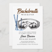 Wasserfarbenskifahren Einladung (Vorne/Hinten)