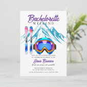 Wasserfarbenskifahren Einladung (Stehend Vorderseite)