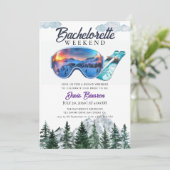 Wasserfarbenskifahren Einladung (Stehend Vorderseite)