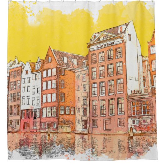 Wasserfarbenskizze oder Illustration eines traditi Duschvorhang (Vorderseite)