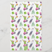 Wasserfarbensnowboarden Personalisiert Briefpapier (Rückseite)