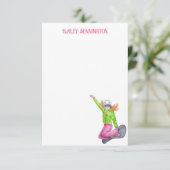 Wasserfarbensnowboarden Personalisiert Dankeskarte (Stehend Vorderseite)