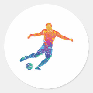 Wasserfarbensoccer Runder Aufkleber