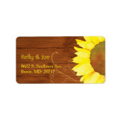Wasserfarbensonnenblume auf der Hochzeitadresse Ho Adressaufkleber (Vorne)