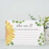 Wasserfarbensonnenblume Wer bin ich Brautparty Briefpapier (Stehend Vorderseite)