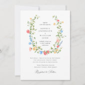 Wasserfarbenspiel Wildblume Bohemische Hochzeit Einladung (Vorderseite)