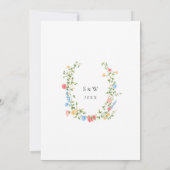 Wasserfarbenspiel Wildblume Bohemische Hochzeit Einladung (Rückseite)