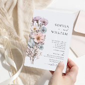 Wasserfarbenspiel Wildblume Bohemische Hochzeit Einladung