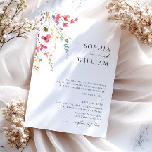 Wasserfarbenspiel Wildblume Bohemische Hochzeit