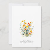 Wasserfarbenspiel Wildblume Bohemische Hochzeit Einladung (Rückseite)