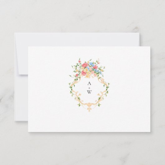 Wasserfarbenspiel Wildblume Bohemische Hochzeit RSVP Karte (Rückseite)