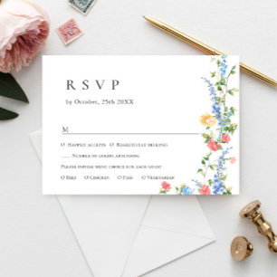 Wasserfarbenspiel Wildblume Bohemische Hochzeit RSVP Karte