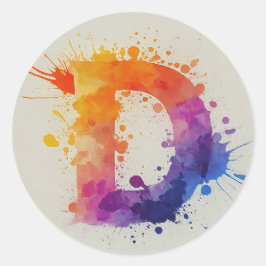 Wasserfarbensplash D Runder Aufkleber