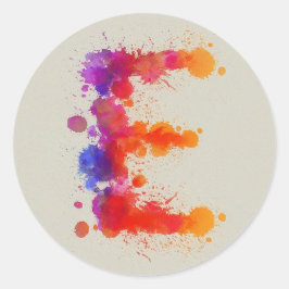 Wasserfarbensplash E Runder Aufkleber