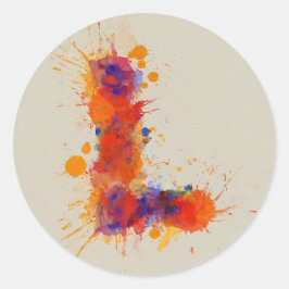 Wasserfarbensplash L Runder Aufkleber
