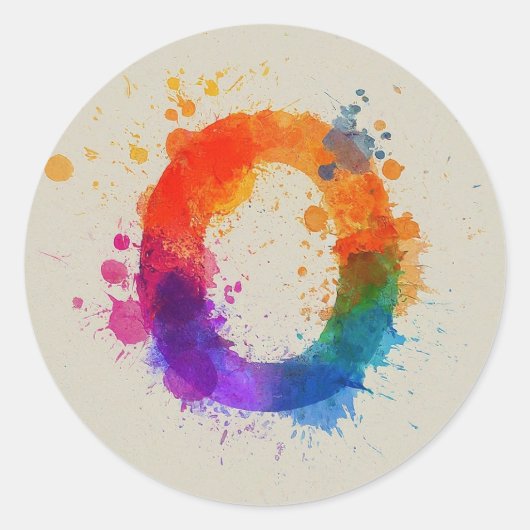 Wasserfarbensplash O Runder Aufkleber (Vorderseite)