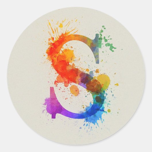 Wasserfarbensplash S Runder Aufkleber (Vorderseite)