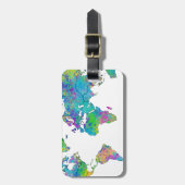 Wasserfarbensplash Weltkarte Gepäckanhänger (Vorderseite vertikal)