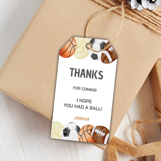 Wasserfarbensportarten Geburtstagsgeschenke Geschenkanhänger