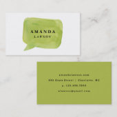 Wasserfarbensprechblase Visitenkarte (Vorne/Hinten)