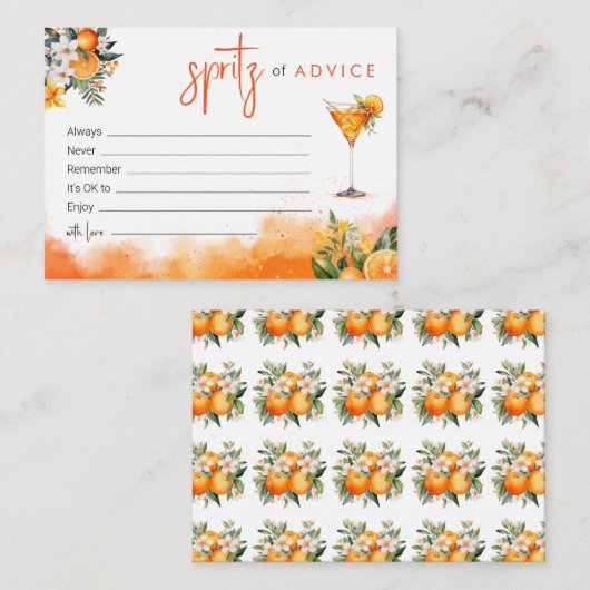 Wasserfarbenspritz Orange Blume Beratung und Wünsc Begleitkarte (Vorne/Hinten)