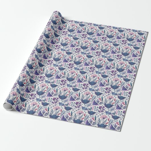 Wasserfarbenstacheln und Algen Geschenkpapier (Ungerollt)